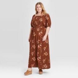 Ava & Viv plus size floral print elbow sleeve Button-Front dress